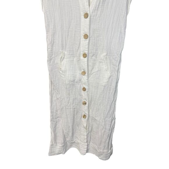 Free People White Cotton Gauze Button-Down Midi Dress – Size S 🤍✨ - Picture 2 of 10